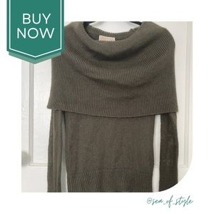 Olive Michael Kors XS Off The Shoulder Sweater